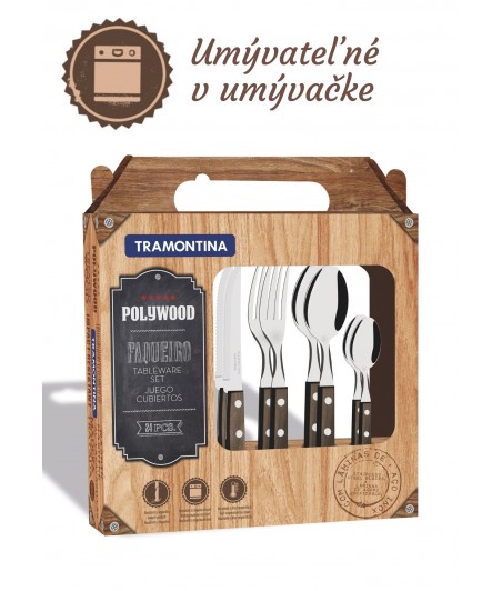 Tramontina BBQ set príborov 24ks hnedý POLYWOOD