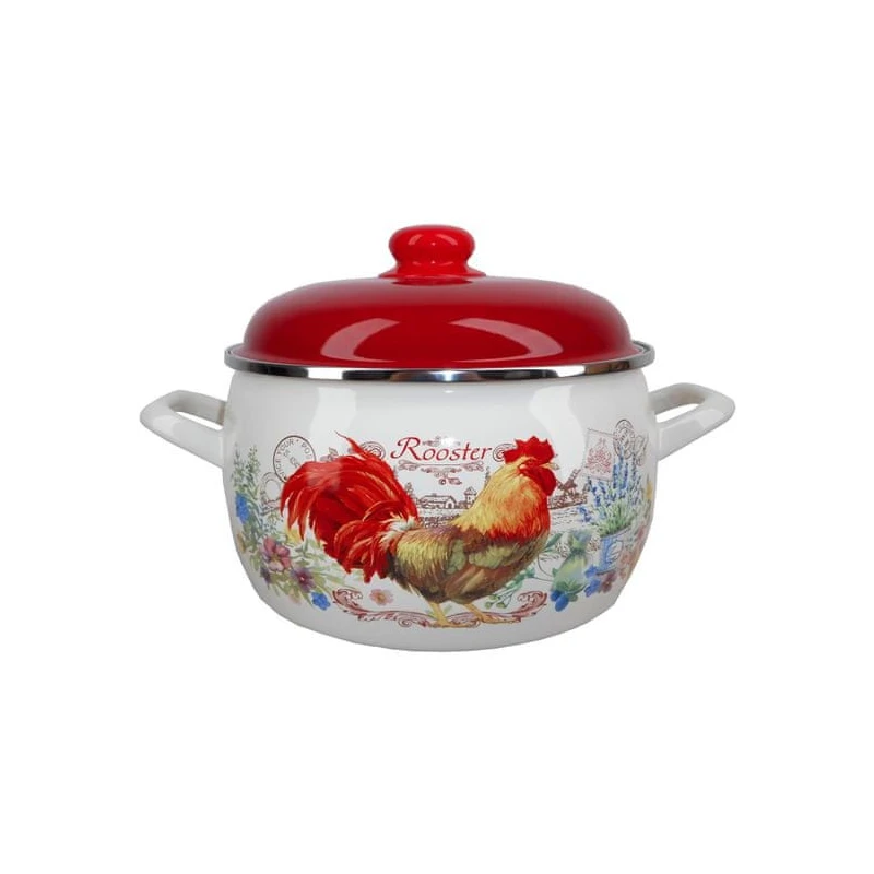 Smaltovaný hrniec s pokr. 16cm 2,40l Kohút