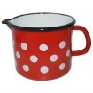 Hrnček 12cm s výl. červ. bodka smalt