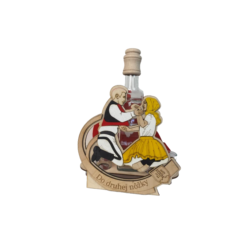 Fľaša s pohármi 6ks Folklór 776