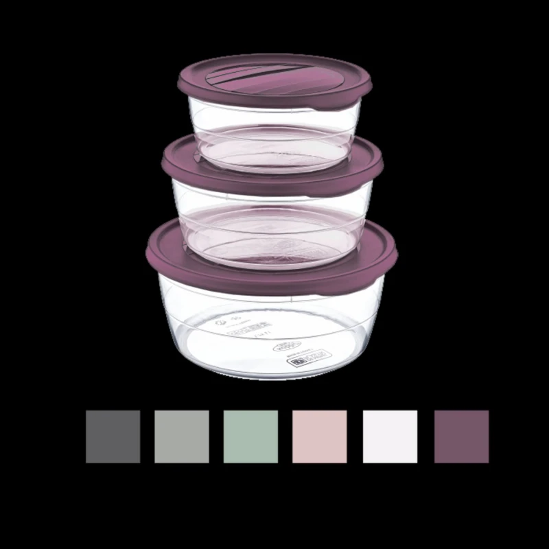 Sada dóz 3ks okrúhlych 0,7+1,1+1,75l