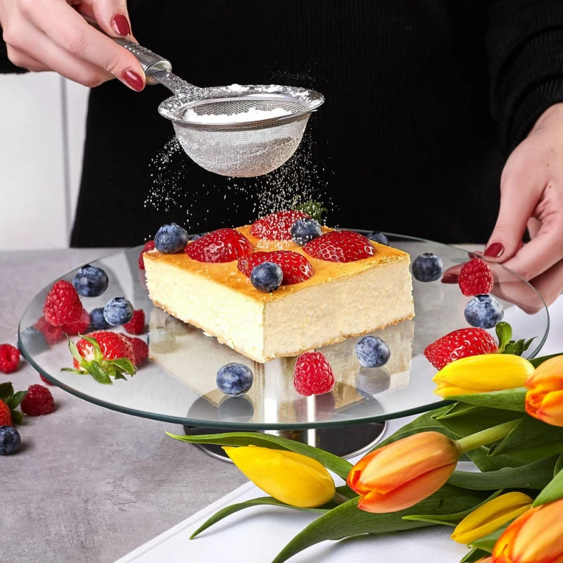 Podnos na tortu okrúhly 30cm sklo