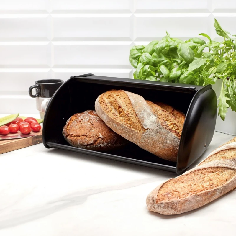 Chlebník Satino čierny 35,5x23x14,5cm