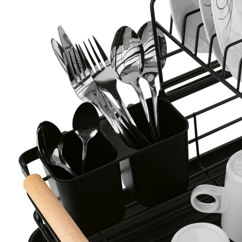 Odkvapkávač dvojposchodový + drevené úchyty 43x32x27cm