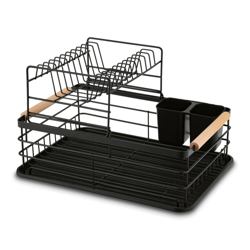 Odkvapkávač dvojposchodový + drevené úchyty 43x32x27cm