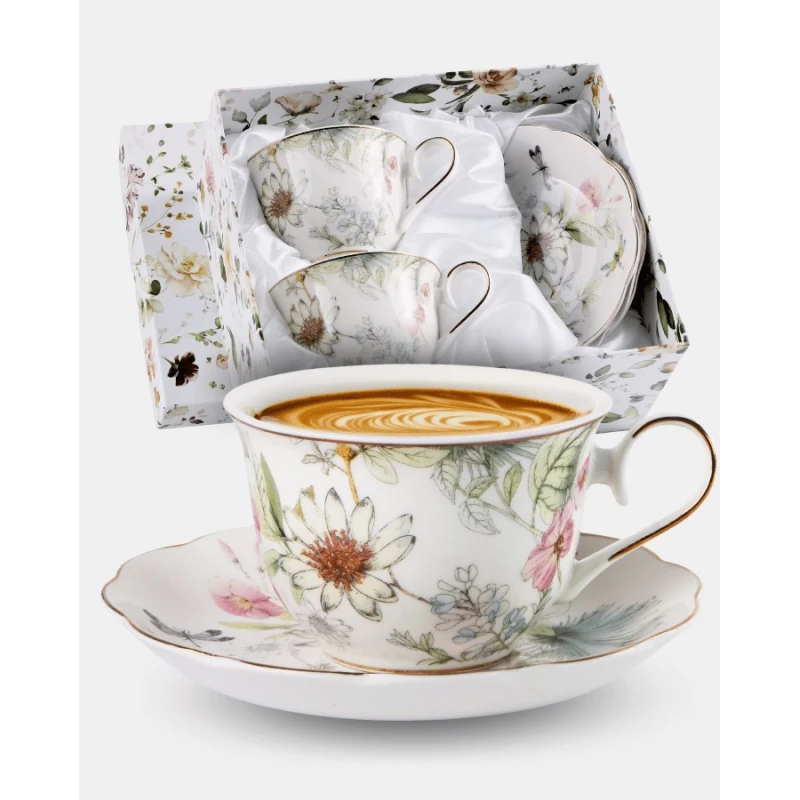 Marcelina porcelánová súprava 2 šálok 270ml s podšálkami