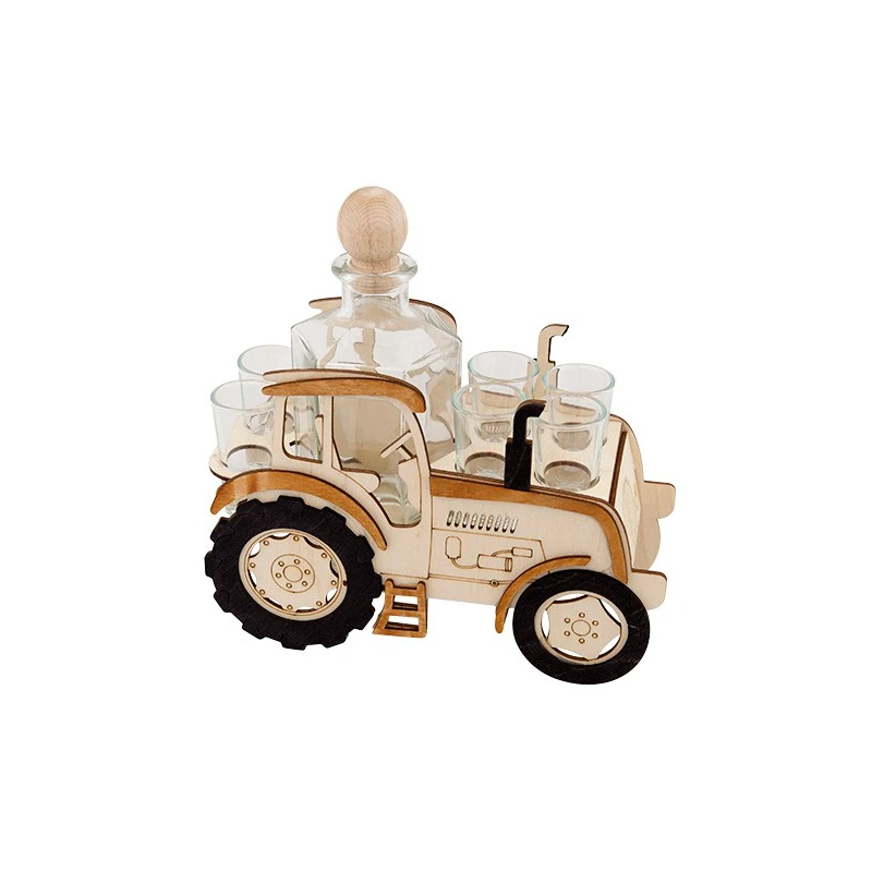 Fľaša s pohármi 6ks Traktor 623