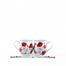 Sada hrnčekov 2ks Mak biely 0063 buclák 350ml