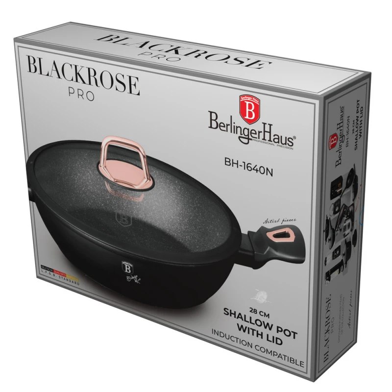 Hrniec nízky s pokr. 28cm Black Rose 1640N