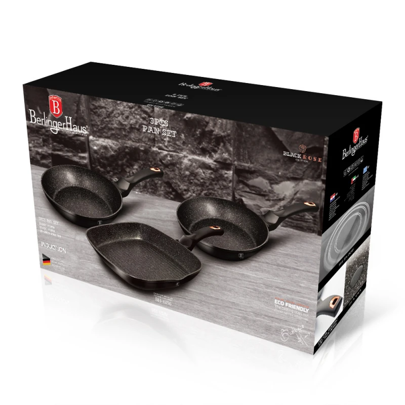 Sada panvíc 3ks Black Rose 6156