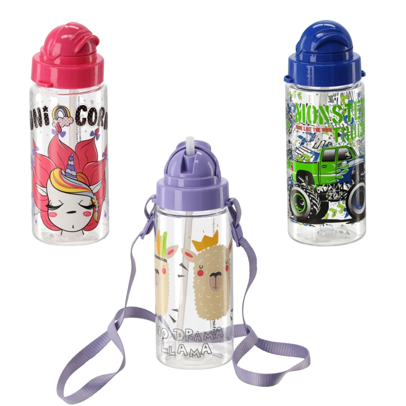 Fľaška pre deti so slamkou decor 500ml