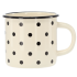 Hrnček smalt kremový bodky 1l/11cm
