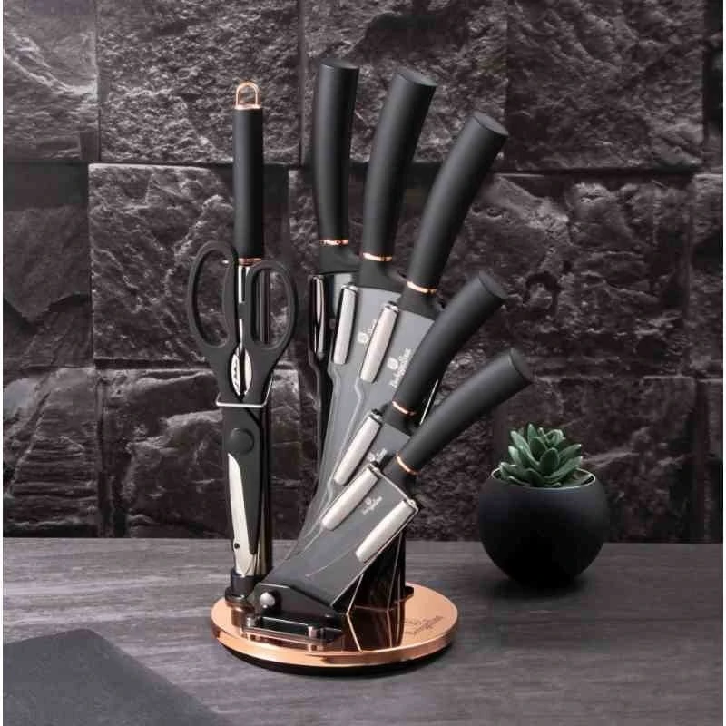 Sada nožov 8D + stojan Black Rose 2421N