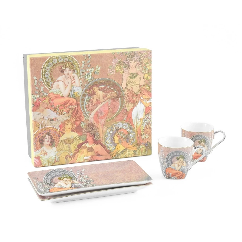 Sada šálok 2+2 mokka Mucha 0030