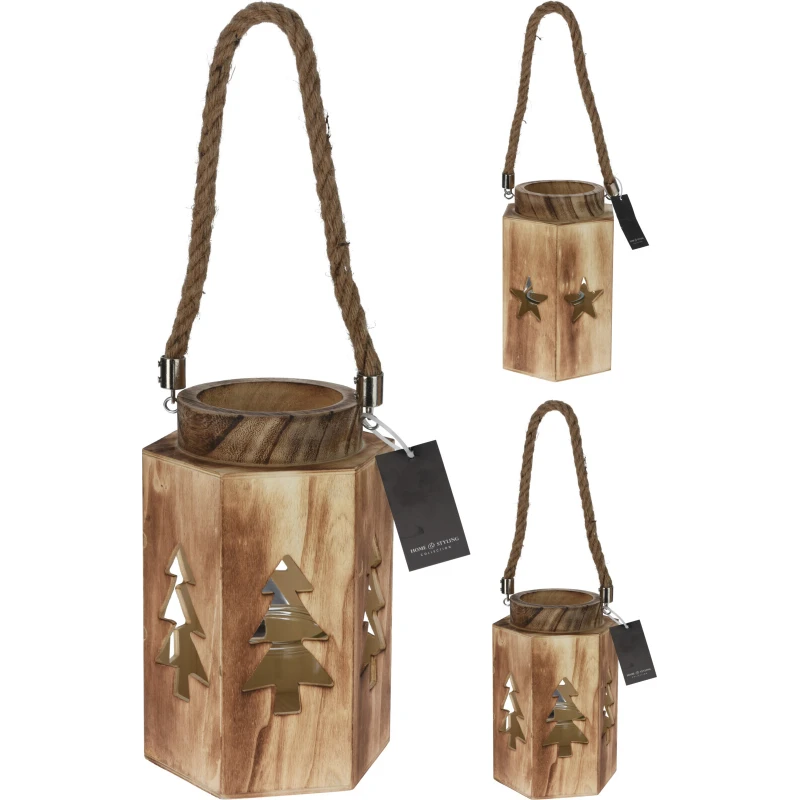 Svietnik drevený 14x16x23cm