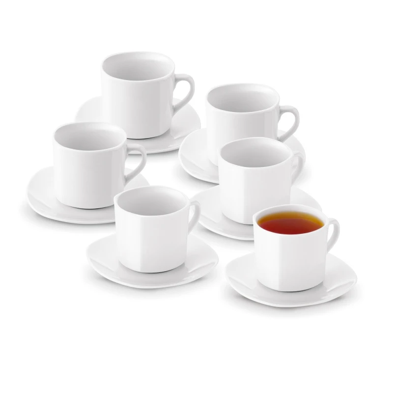 Sada šálok 6+6 biele 250ml