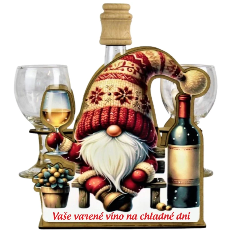 Fľaša s pohármi 2ks na víno Mikuláš 850