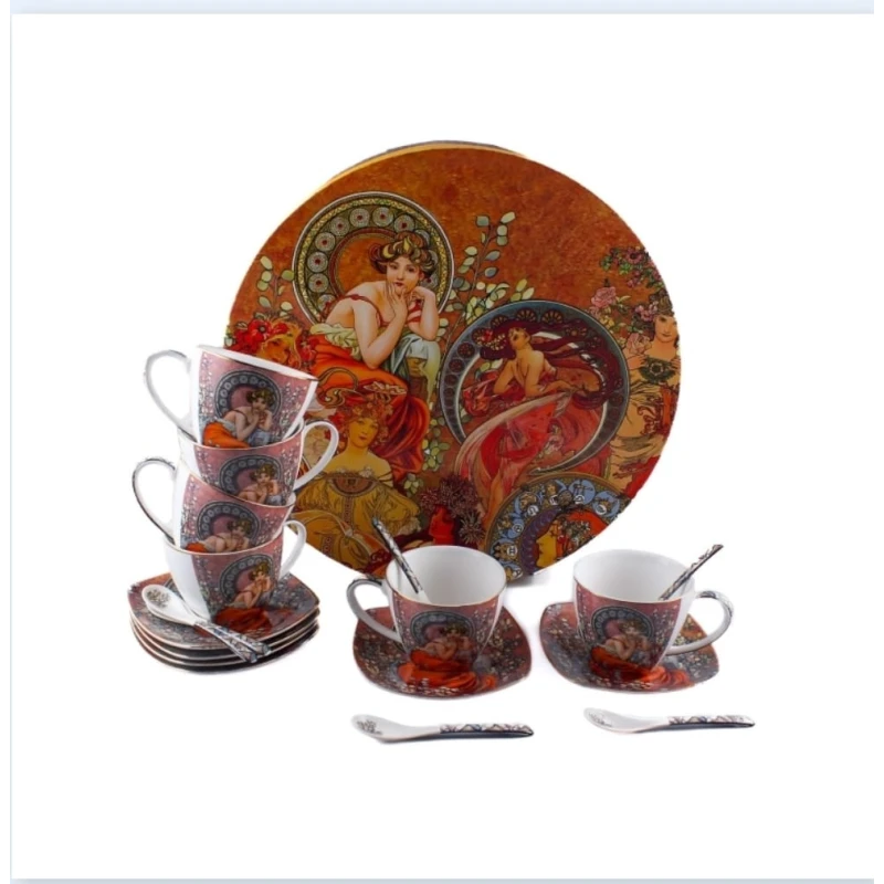 Sada šálok 6+6 Mucha 0028