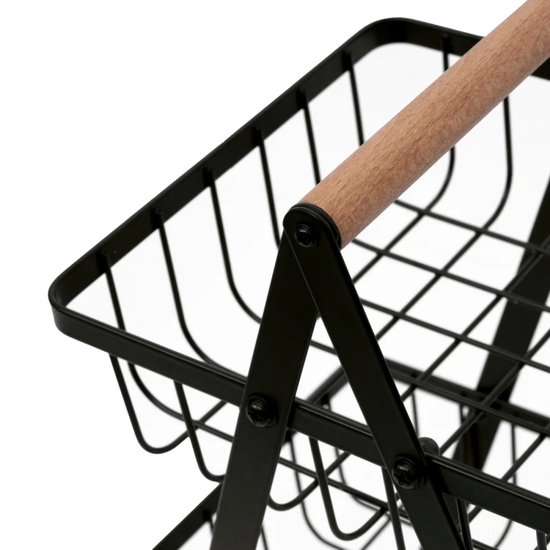 Košík na ovocie 3-posch. s drev.rúčkou 33x17x46,5cm