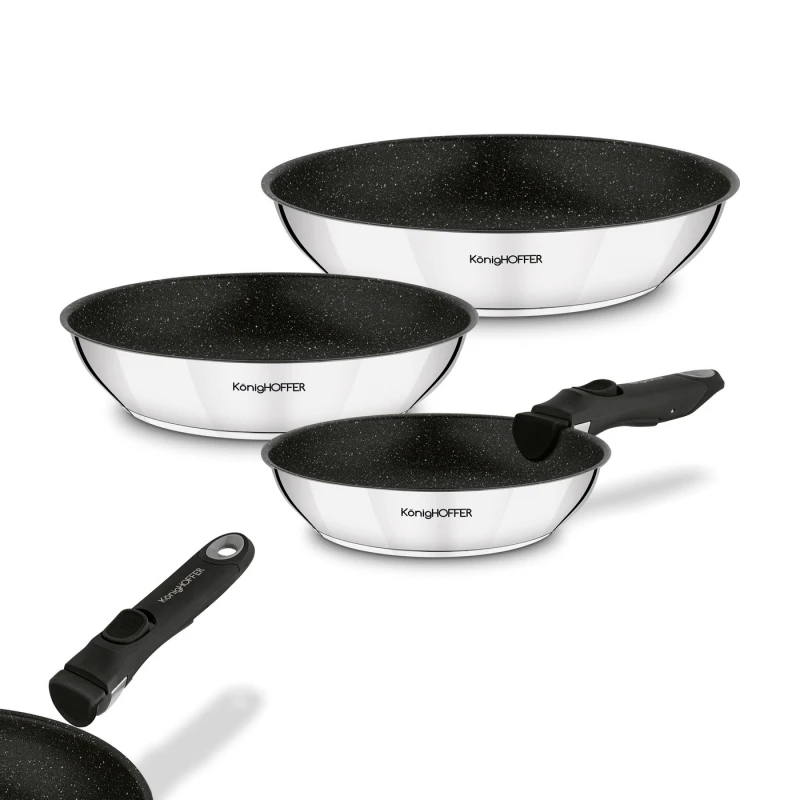 Sada panvíc 3ks s odním. rúčkou 20/24/28cm Colate