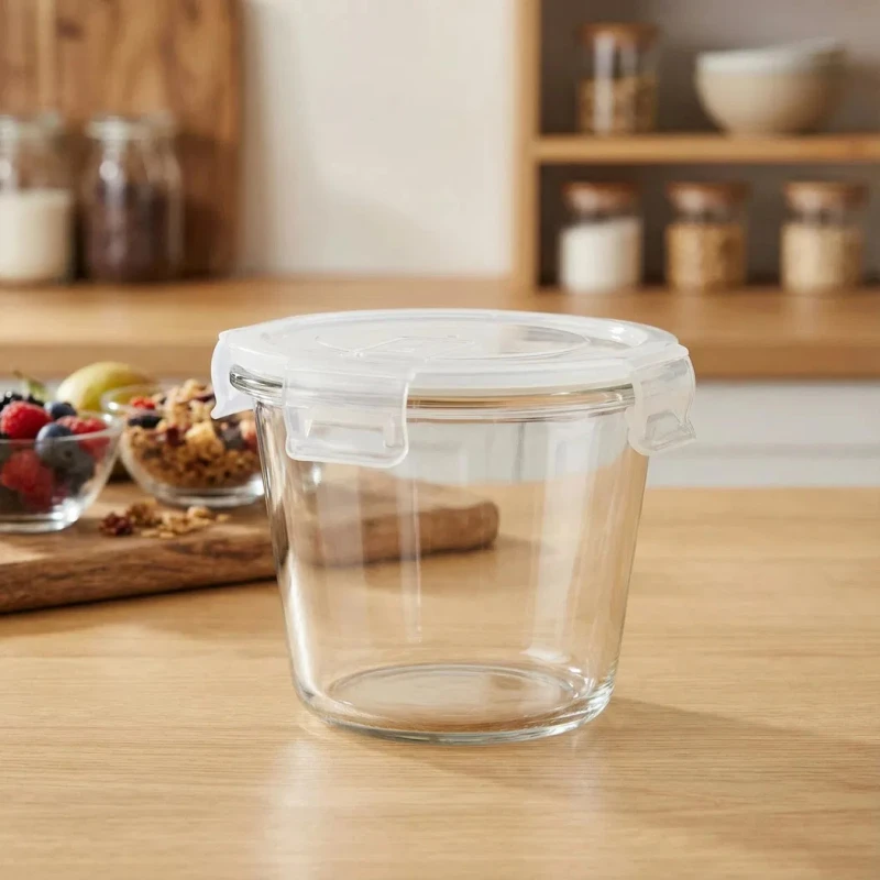 Dóza sklo okrúhla s vekom 700ml