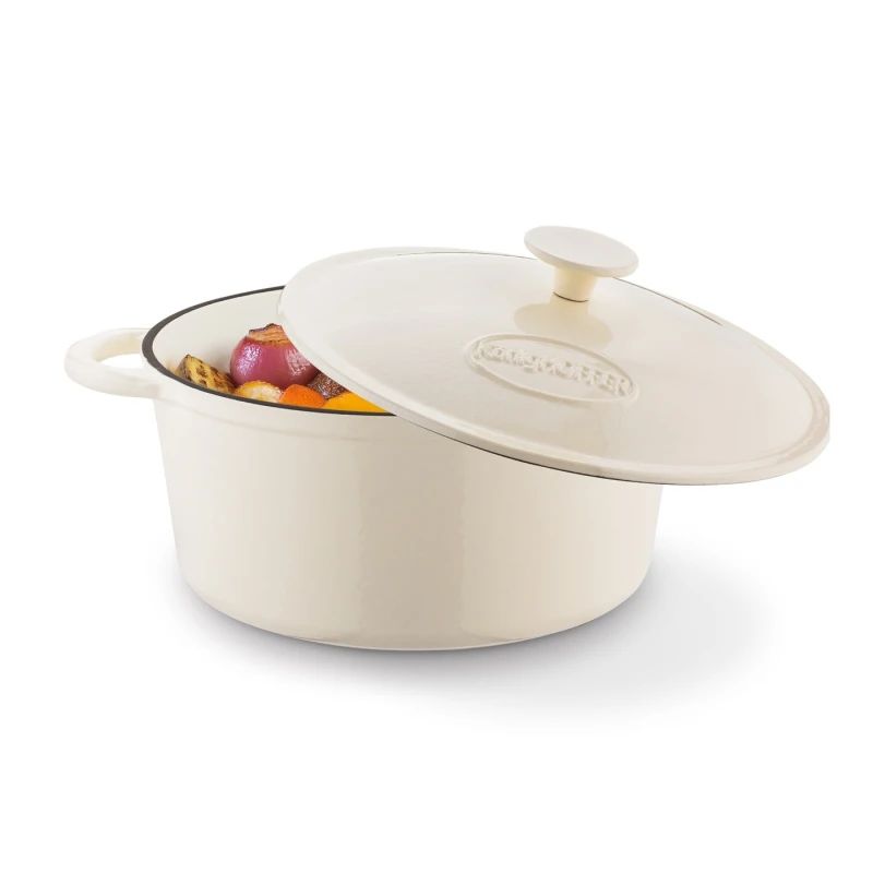 Pekáč s pokr. liatinový 5l krémový