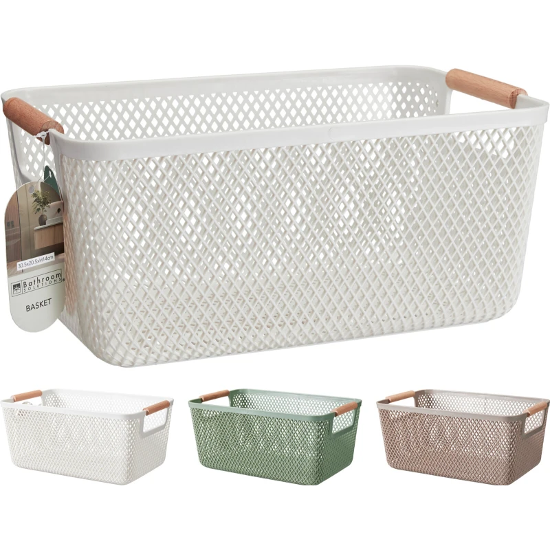 Košík s drev. rúčkami 265x184x120mm