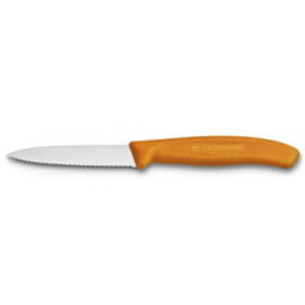 Kuchynský nôž SwissClassic 8 cm, zúbkovaná čepeľ,špicatý, oranžový