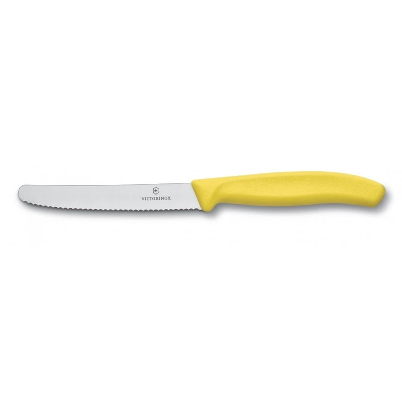 Kuchynský nôž VICTORINOX SwissClassic 11 cm žltý,zúbkovaný