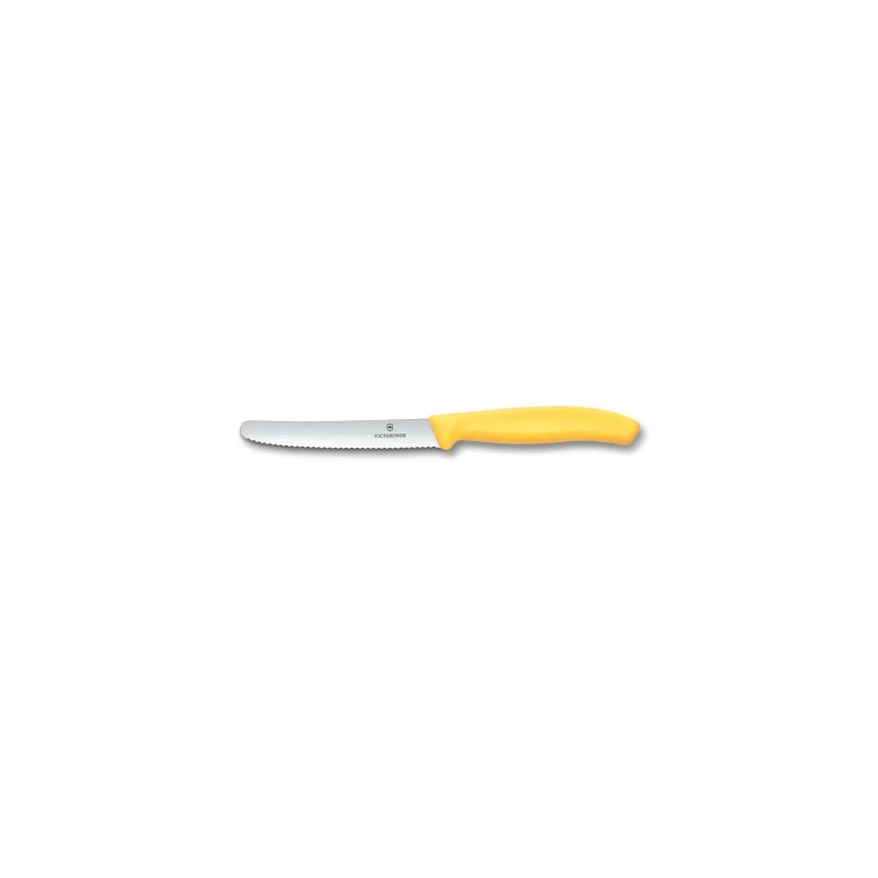 Kuchynský nôž VICTORINOX SwissClassic 11 cm žltý,zúbkovaný
