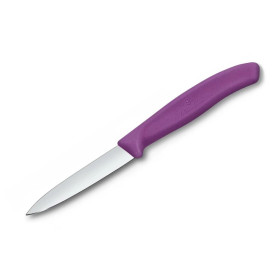 Kuchynský nôž SwissClassic 8 cm, hladká  čepeľ, špicatý, fialový
