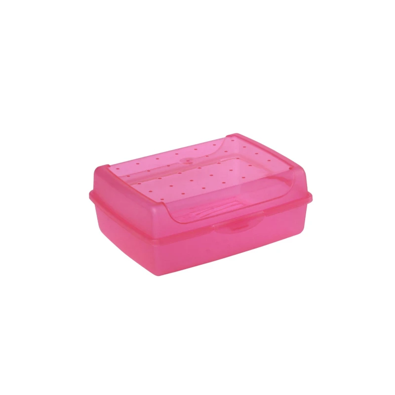 Desiatový box MIDI ružový transparentný 17X13X6,5