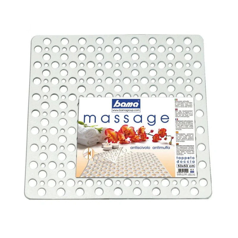 Podložka protišmyk. MASSAGE do sprchy 53x53 cm, guma, modrá