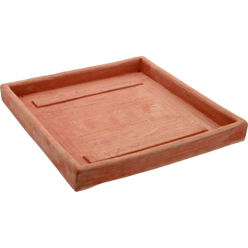 Keramická podložka hranatá pod kvetináč 21x21x3 cm, terra