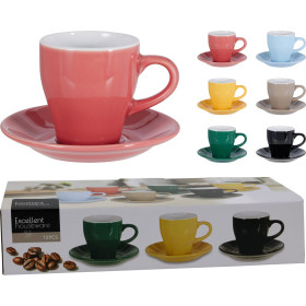 Sada šálok 6+6 Color 240ml keramika