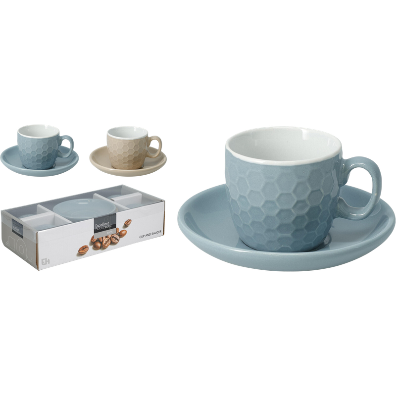 Sada šálok 4+4 mokka 90ml keramika