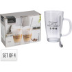 Sada šálok na latte 2ks+lyžičky sklo 300ml