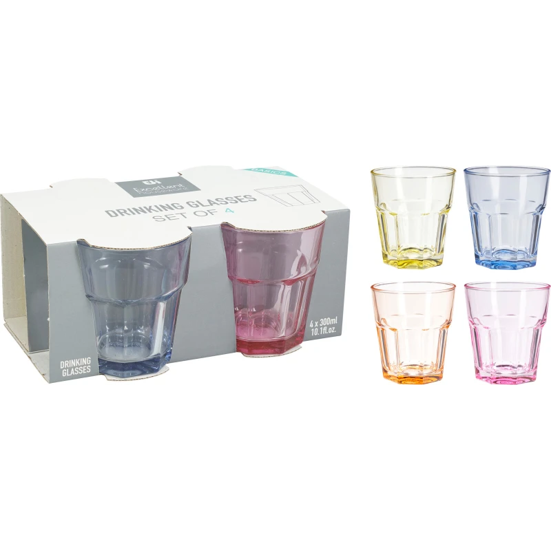 Sada pohárov color 4ks/300ml sklo