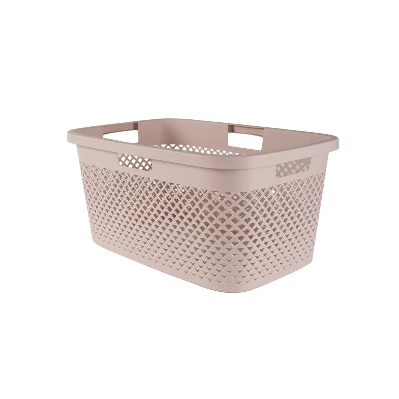 Kôš na prádlo 47L plast ružový