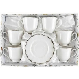 Sada šálok 6+6 Adelle 250ml porcelán