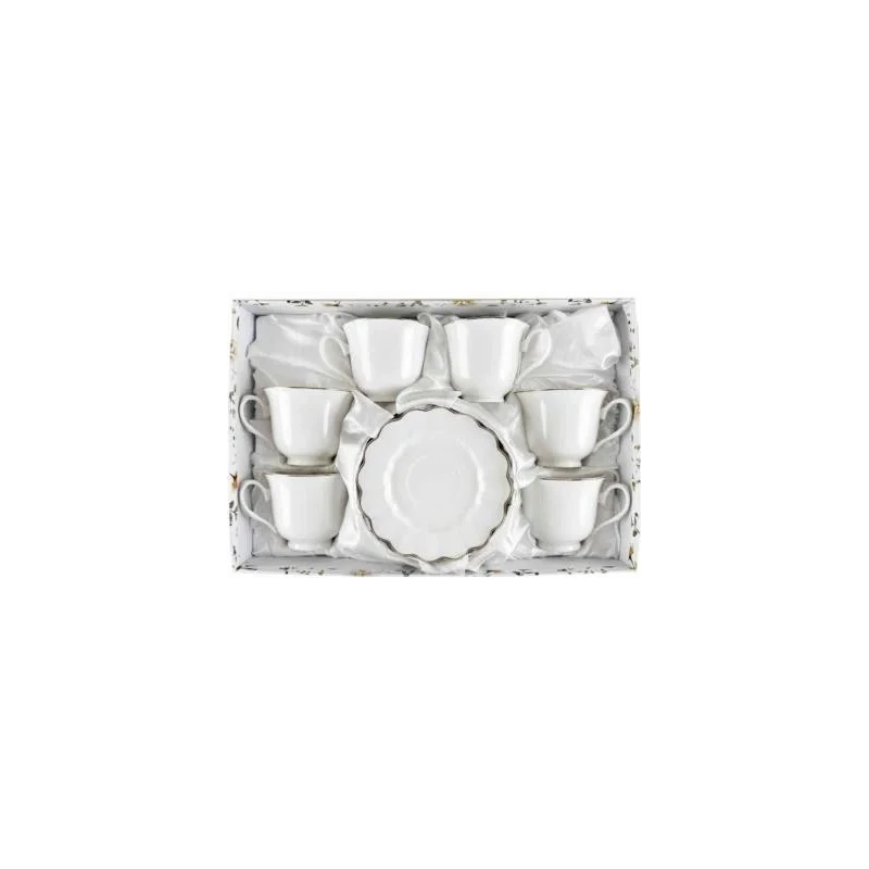 Sada šálok 6+6 Adelle 250ml porcelán