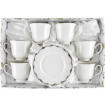 Sada šálok 6+6 Adelle 250ml porcelán