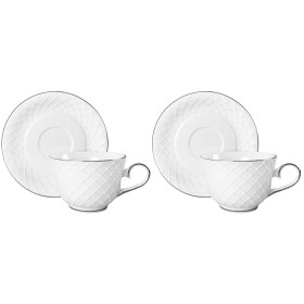 Sada šálok 2+2 Amber Silver 280ml porcelán