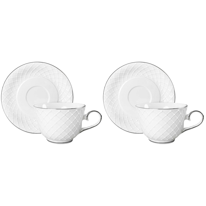Sada šálok 2+2 Amber Silver 280ml porcelán