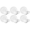 Sada šálok 6+6 Amber Silver 280ml porcelán