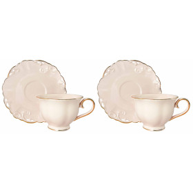 Sada šálok 2+2 Charlotte Cream 250ml porcelán