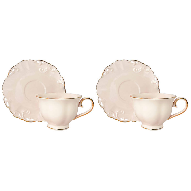 Sada šálok 2+2 Charlotte Cream 250ml porcelán