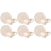 Sada šálok 6+6 Charlotte Cream 250ml porcelán