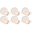 Sada šálok 6+6 Diva Cream 250ml porcelán