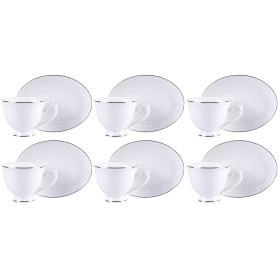 Sada šálok 6+6 Dominica 220ml porcelán